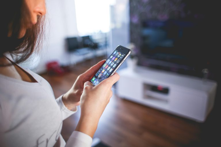 a person holding smartphone